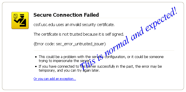 Firefox failure message